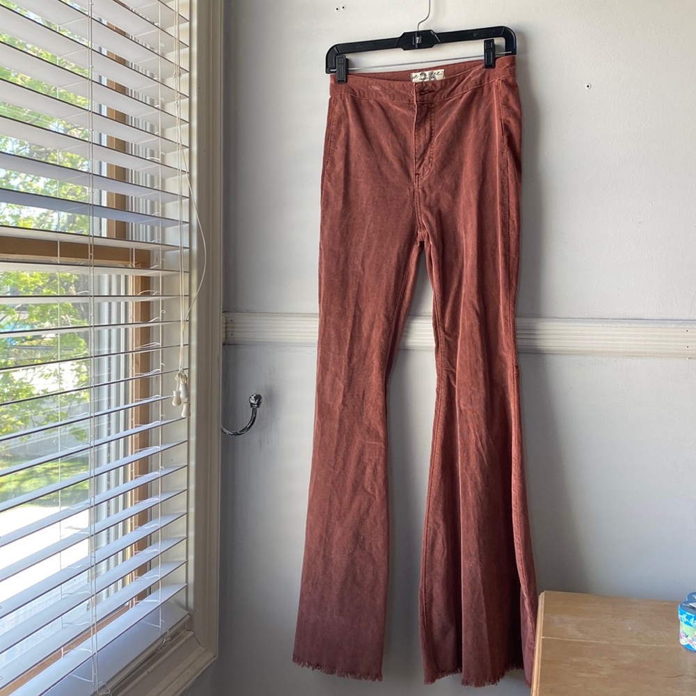 Free People Corduroy Dusty Rose Flare Pants